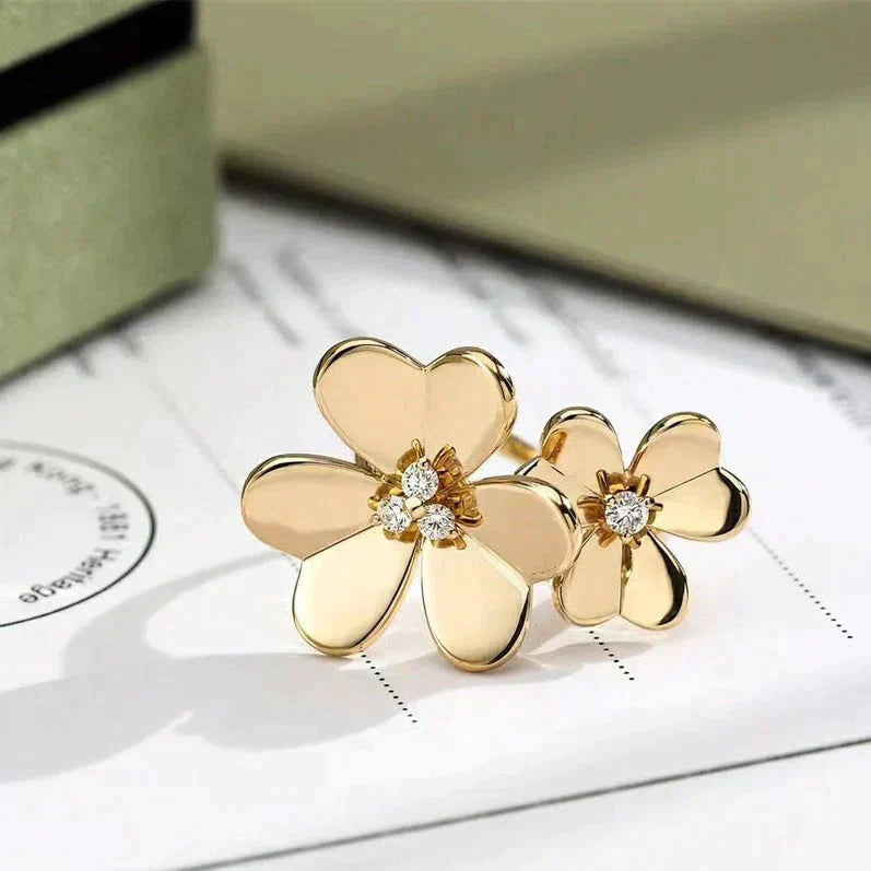 [Vellora-Opalyn]CLOVER COMOS GOLD DIAMOND RING