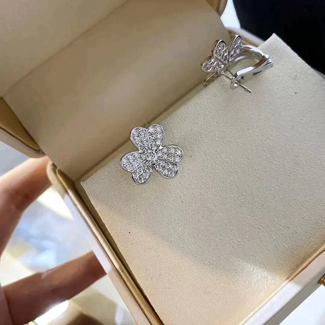 [Vellora-Opalyn]CLOVER COMOS DIAMOND EARRINGS SILVER
