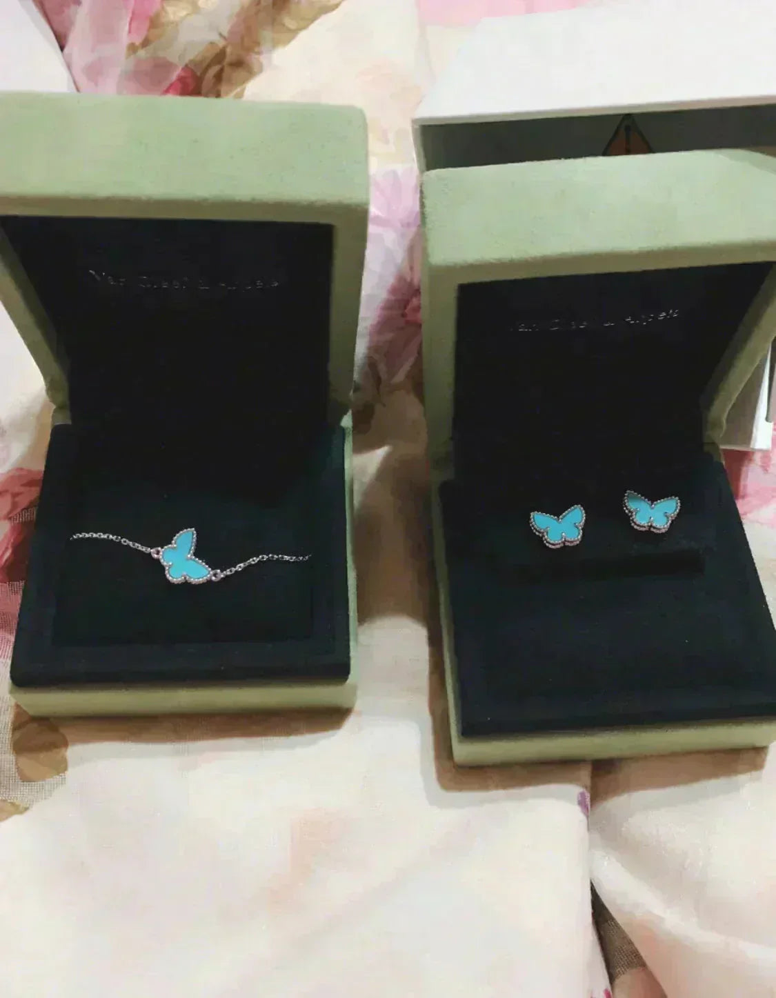 [Vellora-Opalyn]BUTTERFLY TURQUOISE EARRINGS SILVER