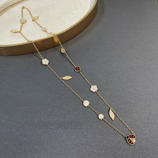 [Vellora-Opalyn]LUCKY SPRING 15 MOTIFS GOLD NECKLACE