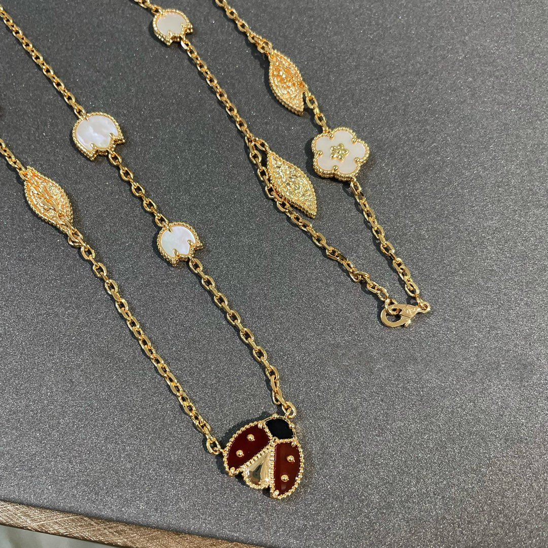 [Vellora-Opalyn]LUCKY SPRING 15 MOTIFS GOLD NECKLACE