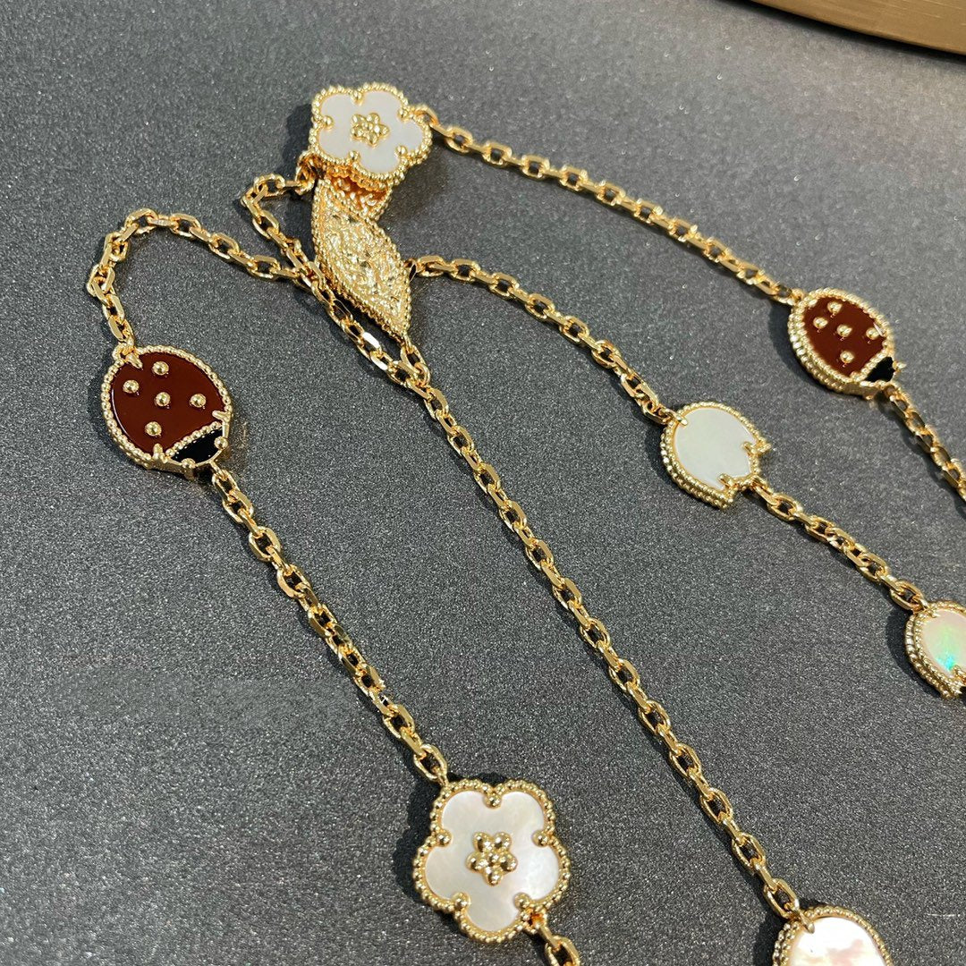 [Vellora-Opalyn]LUCKY SPRING 15 MOTIFS GOLD NECKLACE