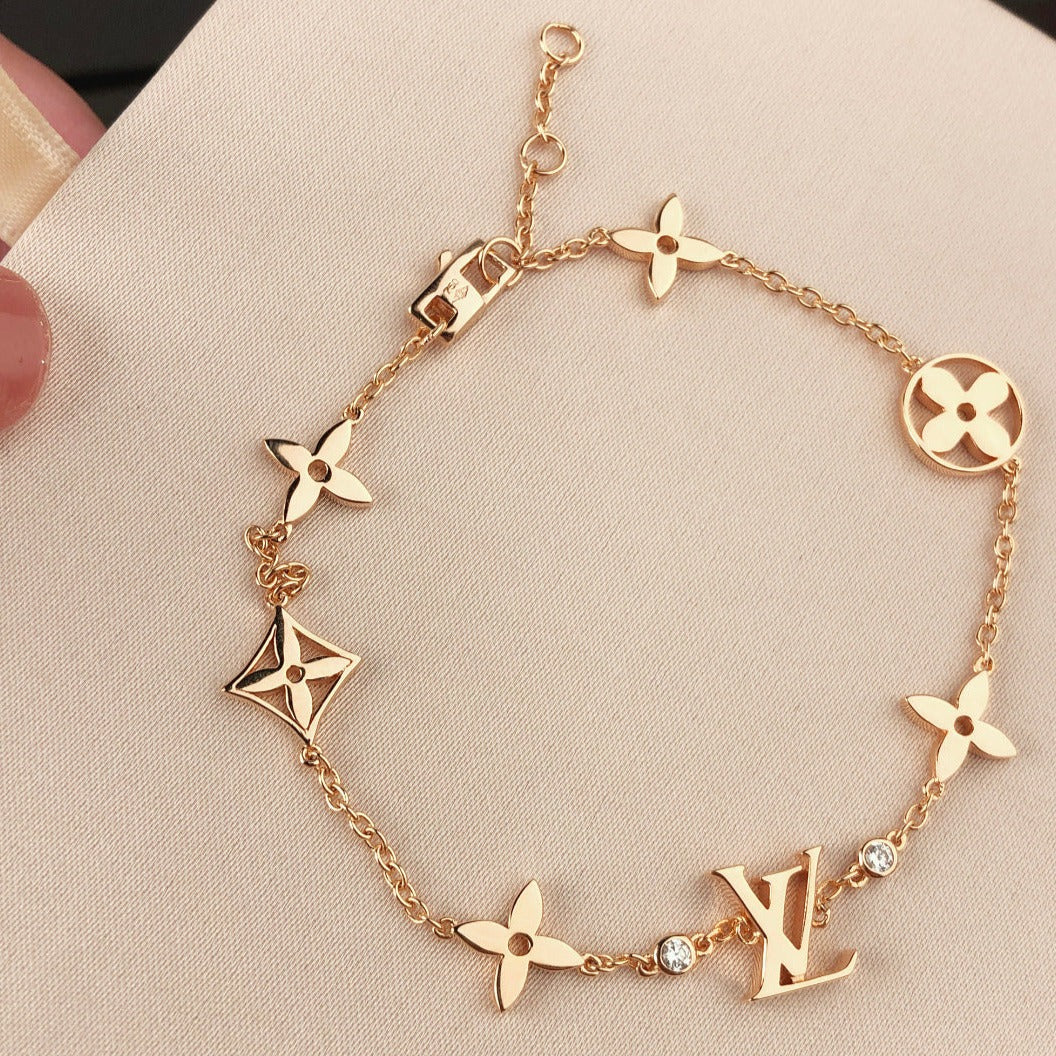 [Vellora-Opalyn]STAR AND SUN 7 MOTIFS GOLD BRACELET