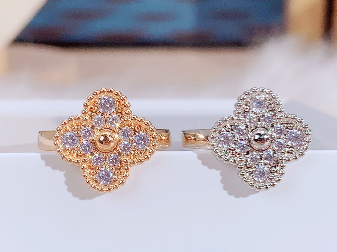 [Vellora-Opalyn]CLOVER DIAMOND RING