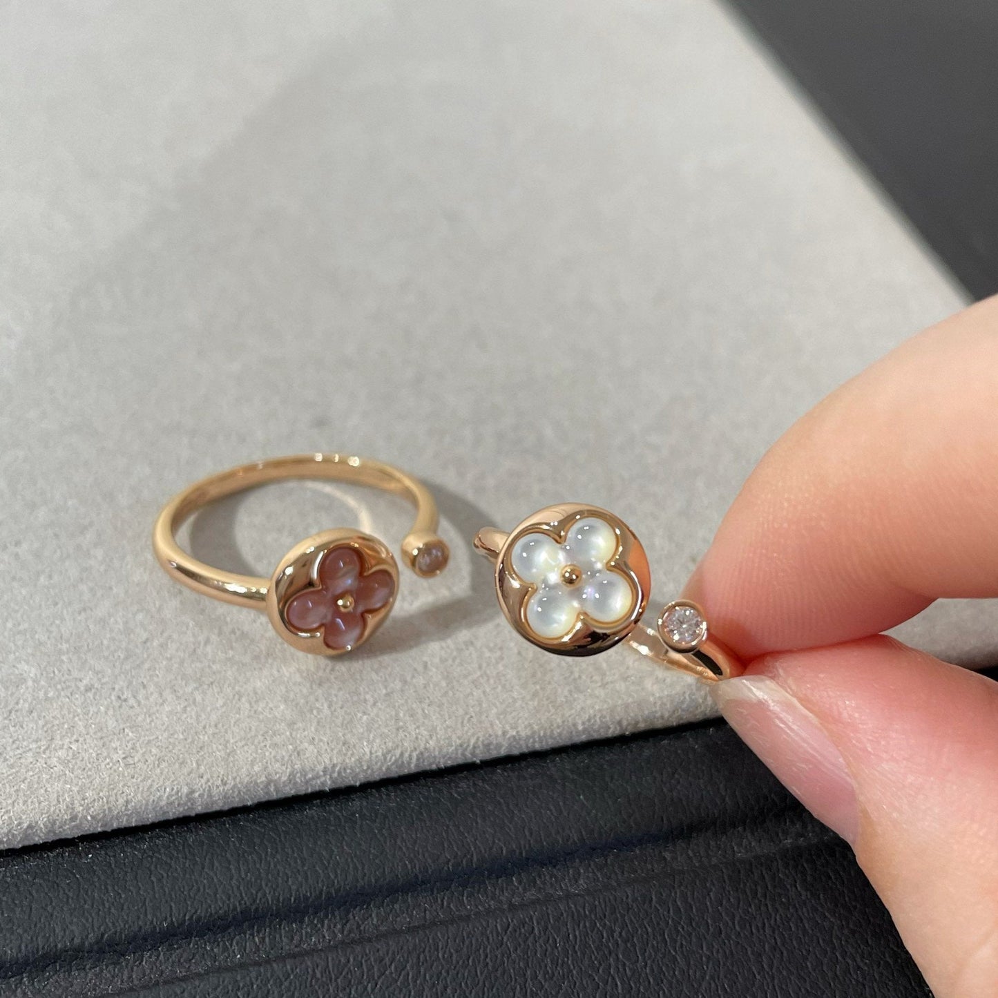 [Vellora-Opalyn]SUN 1 DIAMOND PINK MOP RING