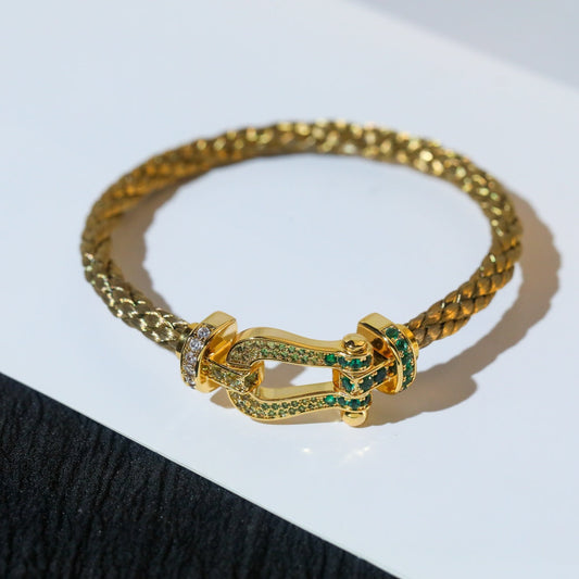[Vellora-Opalyn]FORCE 10 GOLD GREEN DIAMOND PAVED