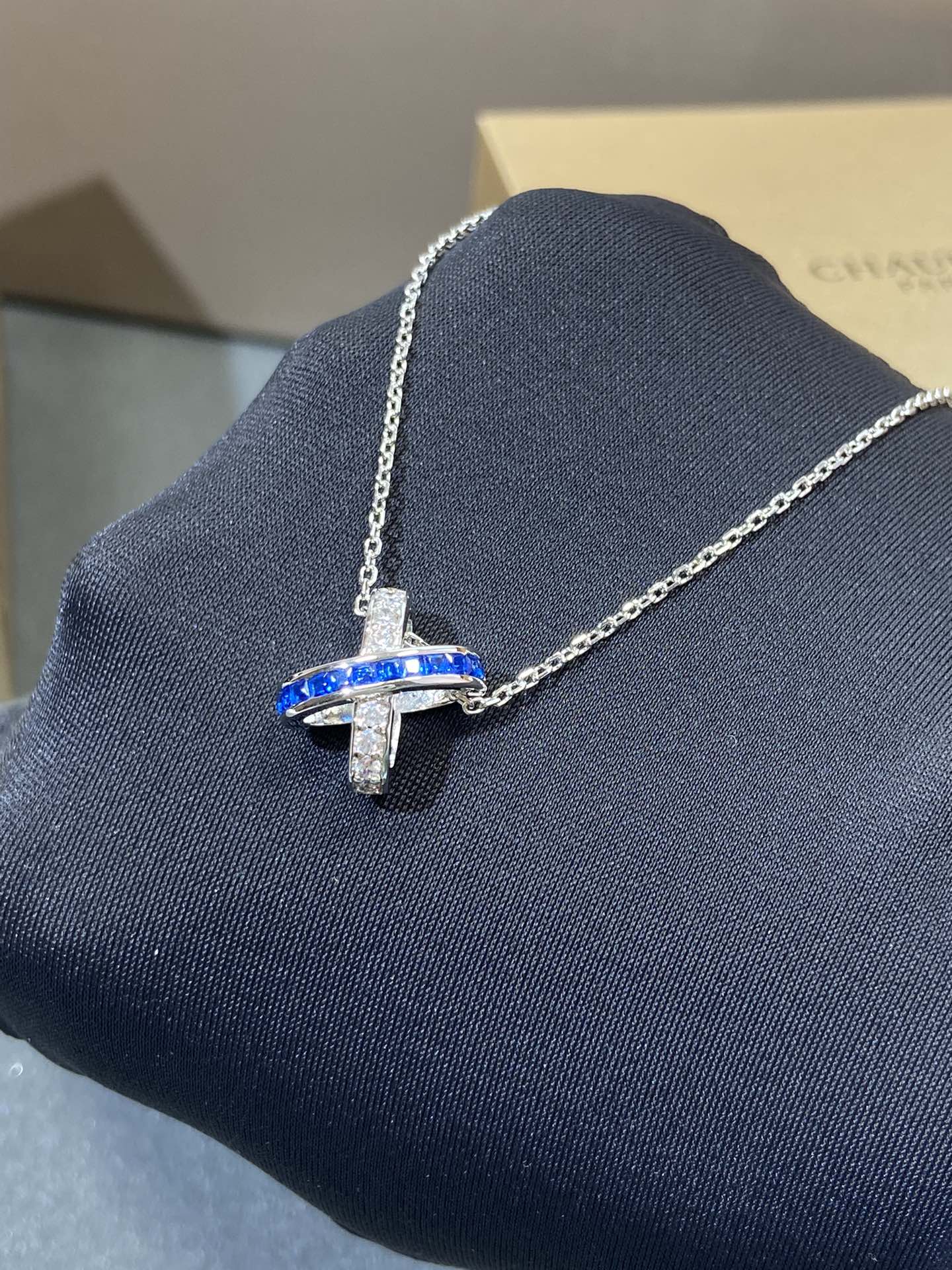 [Vellora-Opalyn]LIENS DIAMOND SILVER NECKLACE