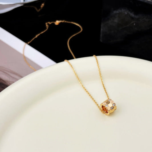 [Vellora-Opalyn]BEE MINI PEDANT DIAMOND NECKLACE