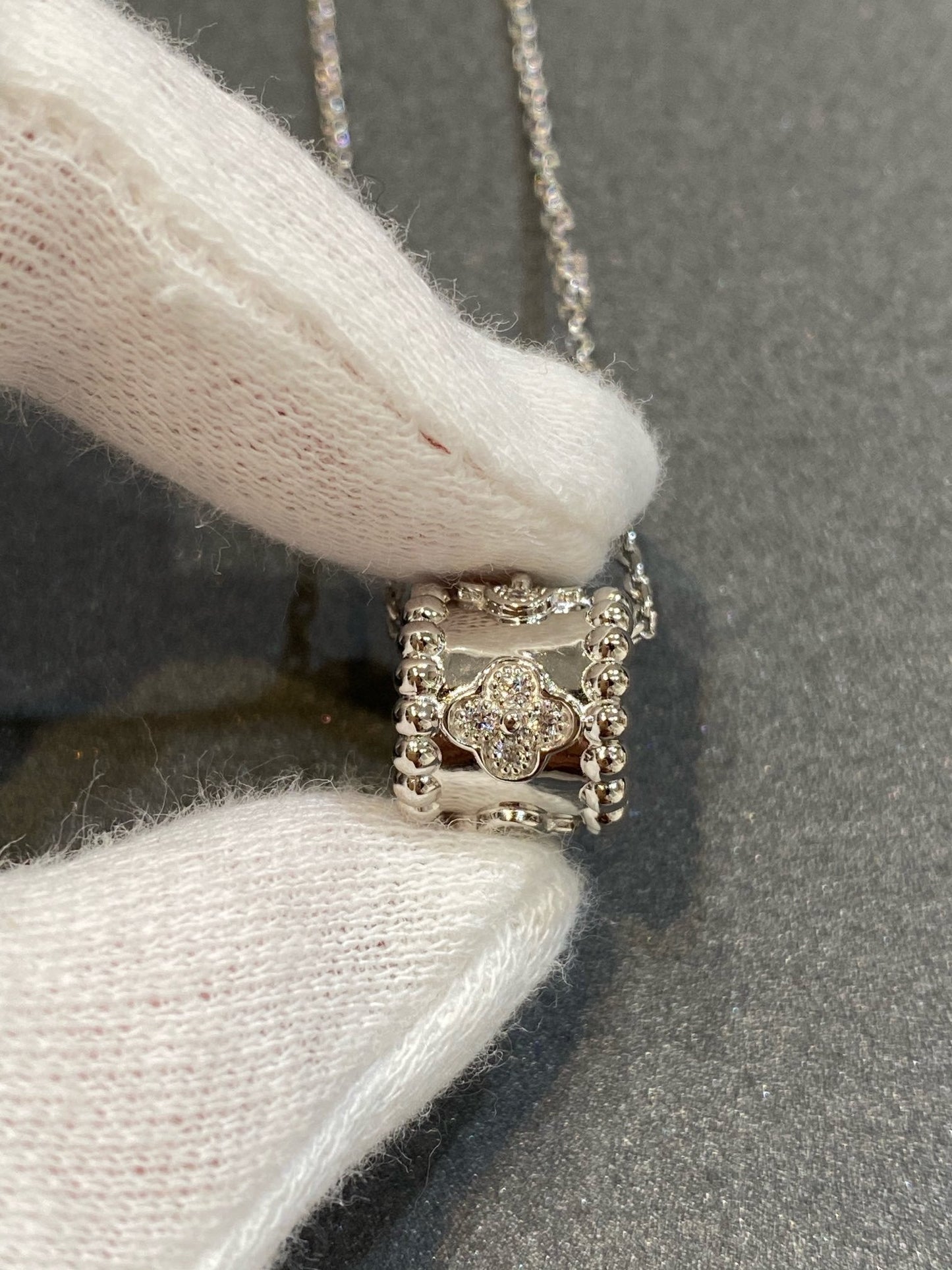 [Vellora-Opalyn]PERLEE PEDANT SIVLER DIAMOND NECKLACE