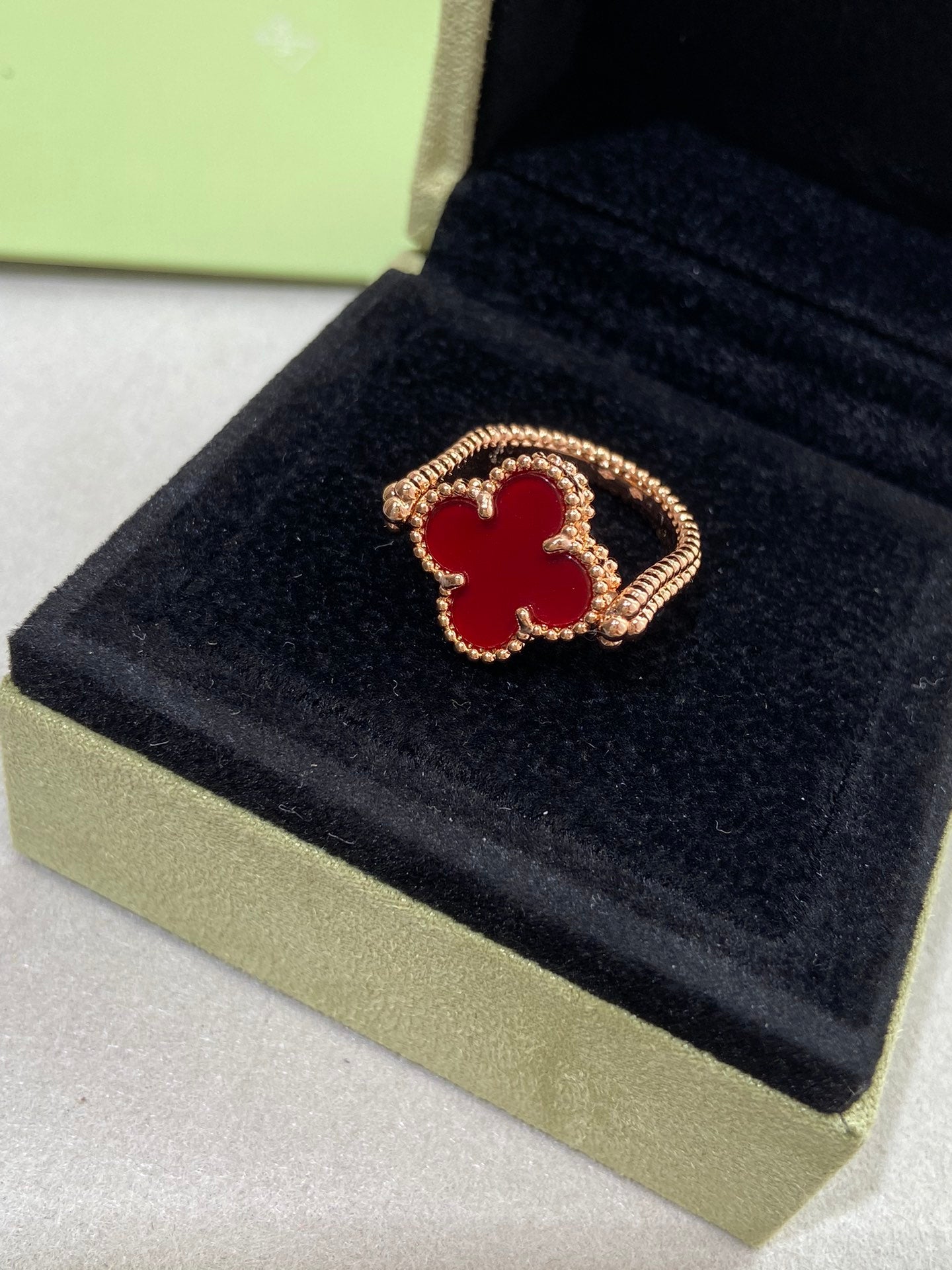 [Vellora-Opalyn]CLOVER RIVERSIBLE ROSE GOLD RING