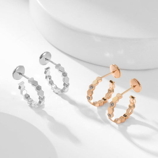 [Vellora-Opalyn]BEE LOVE DIAMOND HOOP EARRINGS