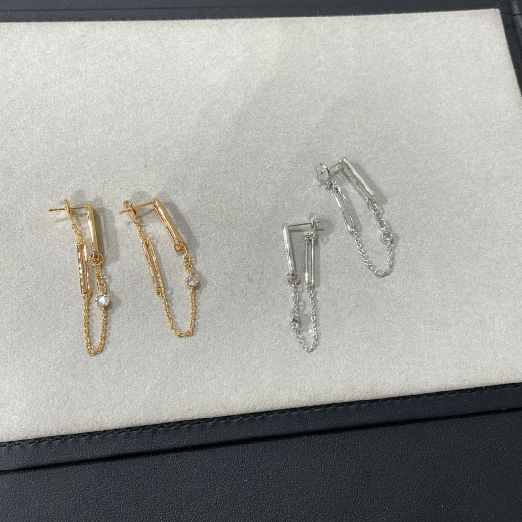 [Vellora-Opalyn]CHAINE CHAOS DIAMOND DROP EARRINGS