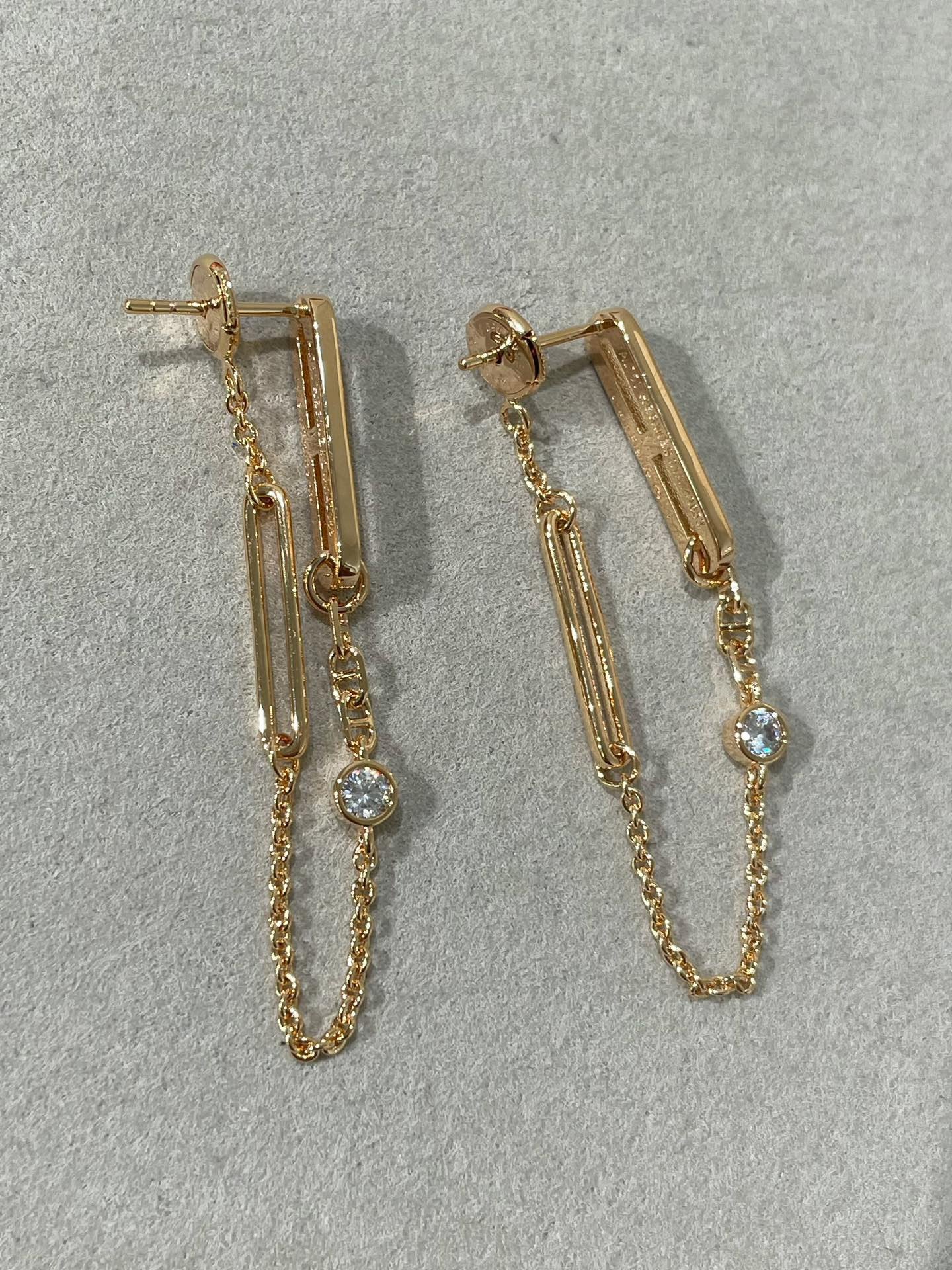 [Vellora-Opalyn]CHAINE CHAOS DIAMOND DROP EARRINGS