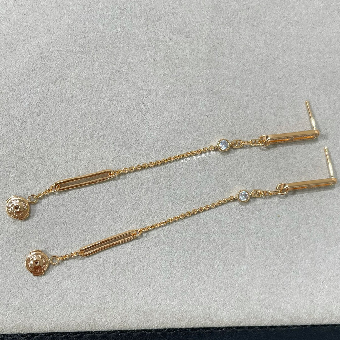 [Vellora-Opalyn]CHAINE CHAOS DIAMOND DROP EARRINGS