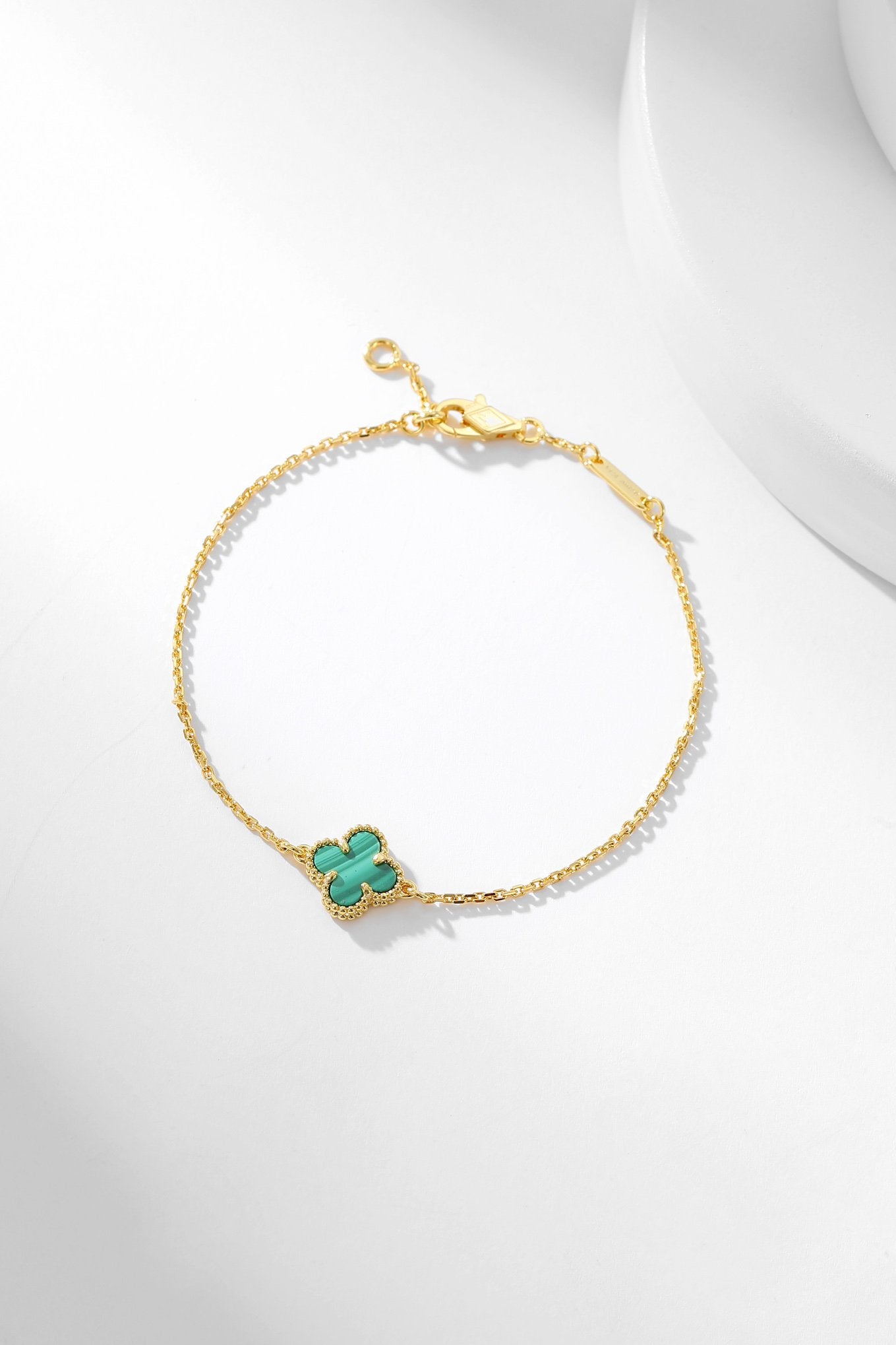[Vellora-Opalyn]CLOVER BRACELET MALACHITE 1 MOTIF