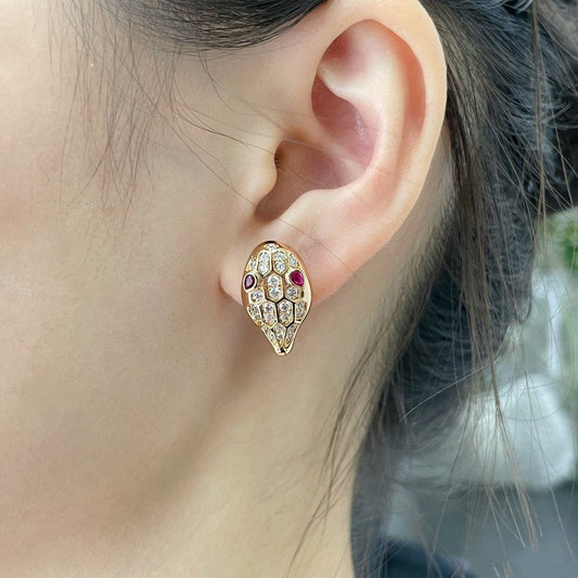 Vellora Opalyn SERPENT DIAMOND STUD EARRINGS