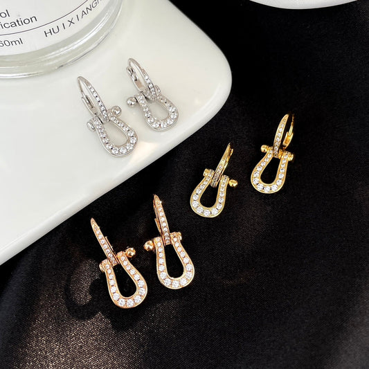 [Vellora-Opalyn]FORCE 10 FULL DIAMOND DROP EARRINGS MEDIUM MODEL