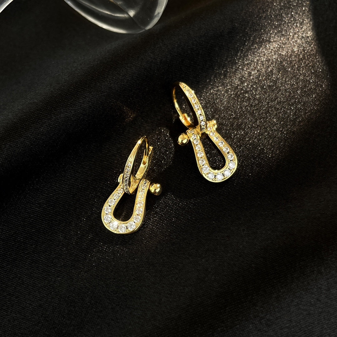 [Vellora-Opalyn]FORCE 10 FULL DIAMOND DROP EARRINGS MEDIUM MODEL