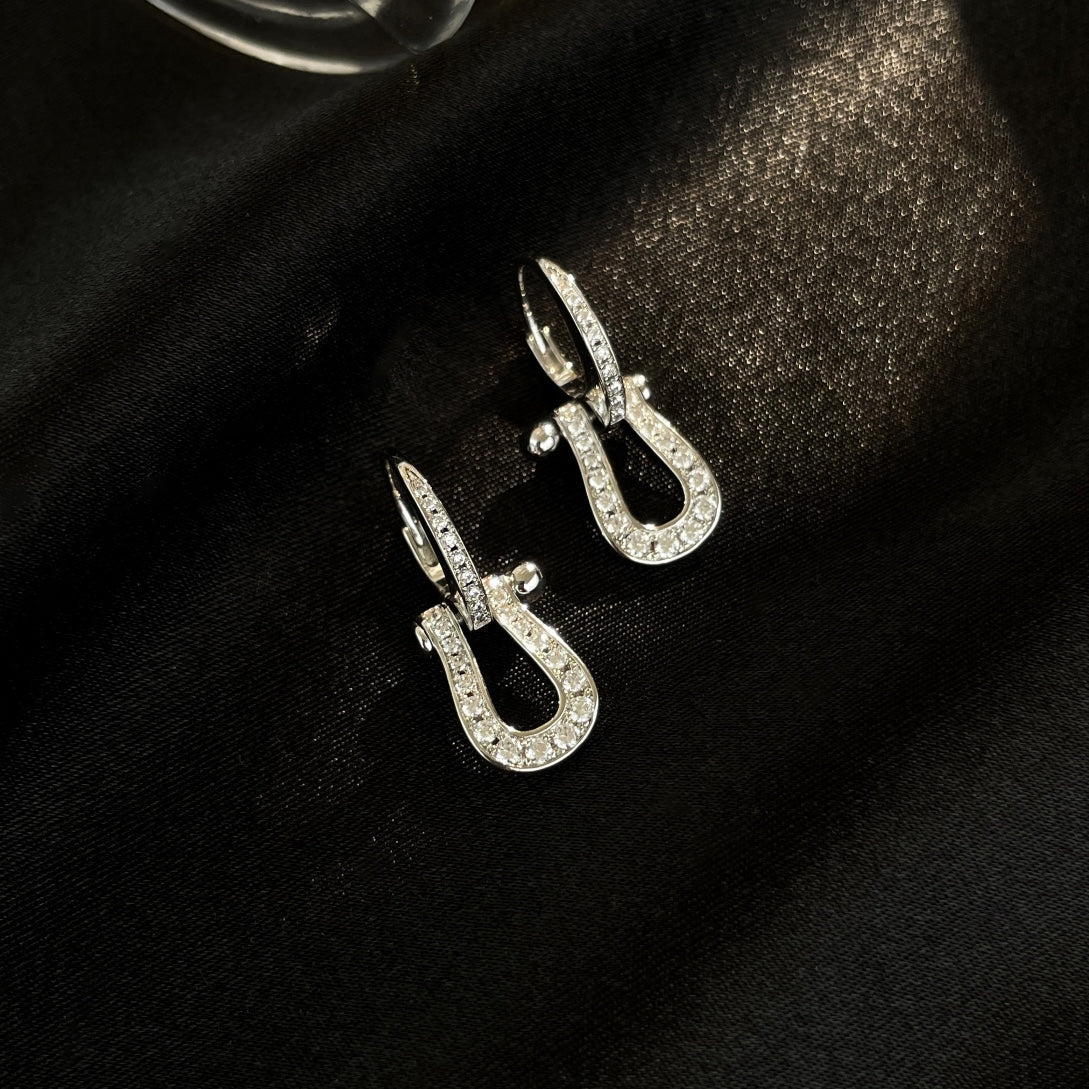 [Vellora-Opalyn]FORCE 10 FULL DIAMOND DROP EARRINGS MEDIUM MODEL