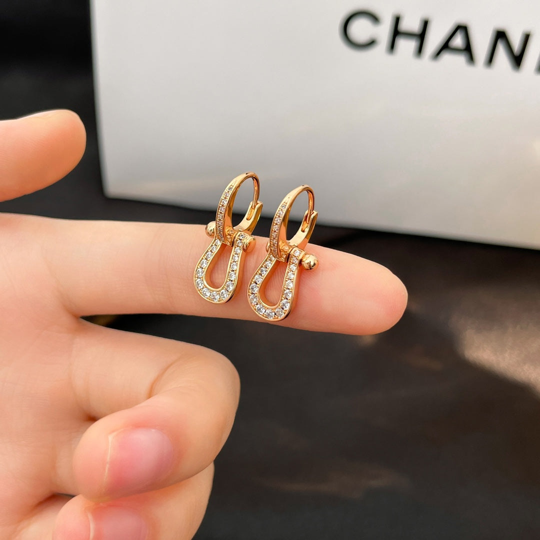 [Vellora-Opalyn]FORCE 10 FULL DIAMOND DROP EARRINGS MEDIUM MODEL