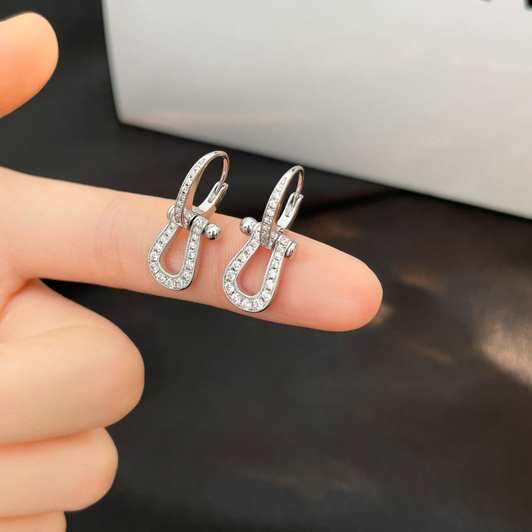[Vellora-Opalyn]FORCE 10 FULL DIAMOND DROP EARRINGS MEDIUM MODEL