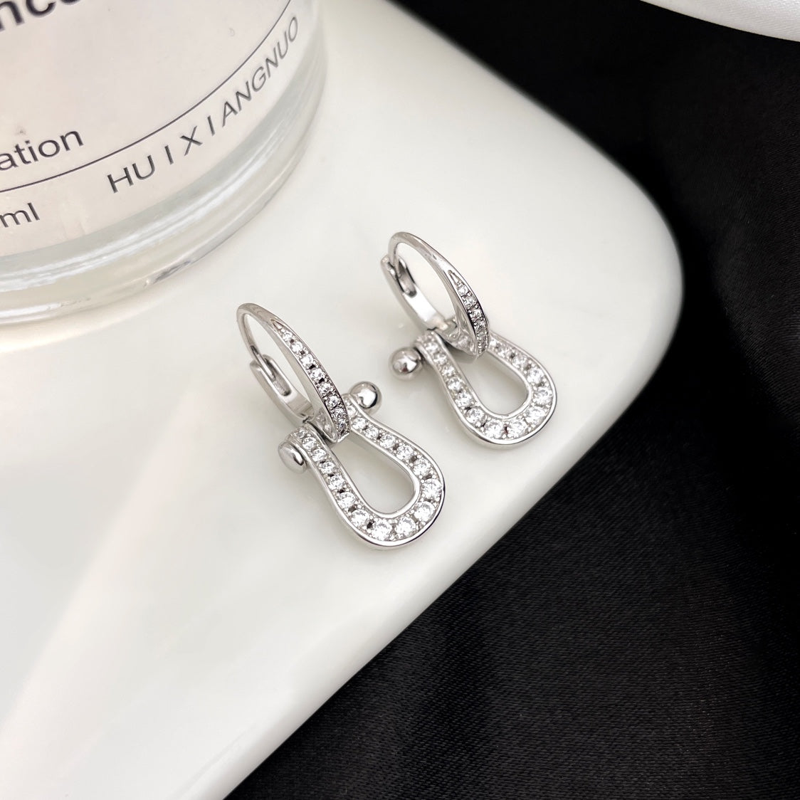 [Vellora-Opalyn]FORCE 10 FULL DIAMOND DROP EARRINGS MEDIUM MODEL