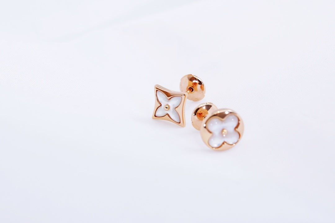 [Vellora-Opalyn]STAR AND SUN PINK GOLD MOP STUD EARRINGS