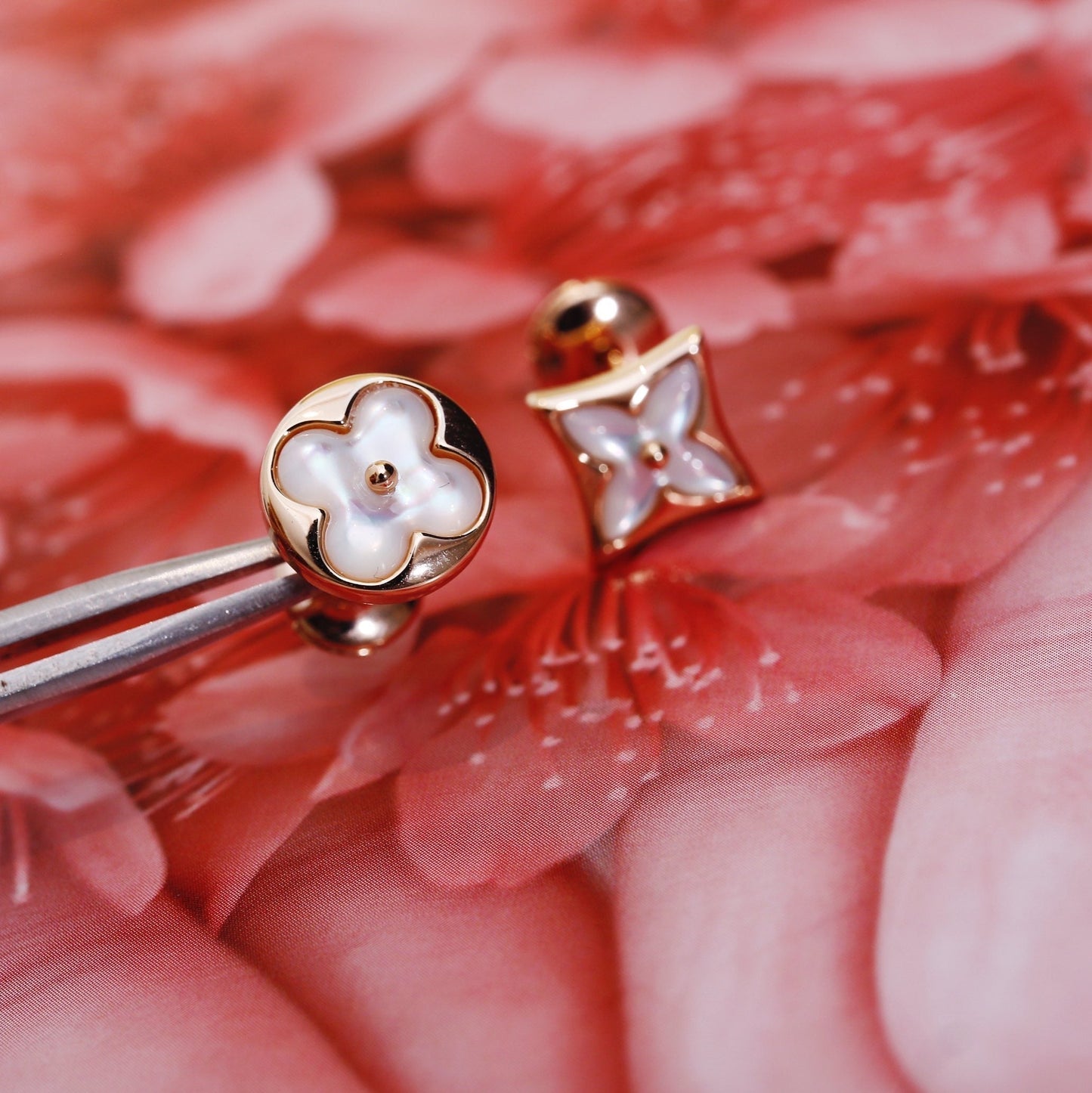 [Vellora-Opalyn]STAR AND SUN PINK GOLD MOP STUD EARRINGS