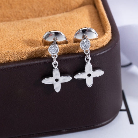 [Vellora-Opalyn]VIDYLLE SILVER DIAMOND MINI DROP EARRINGS