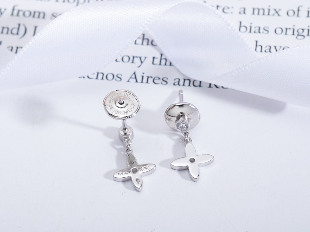 [Vellora-Opalyn]VIDYLLE SILVER DIAMOND MINI DROP EARRINGS