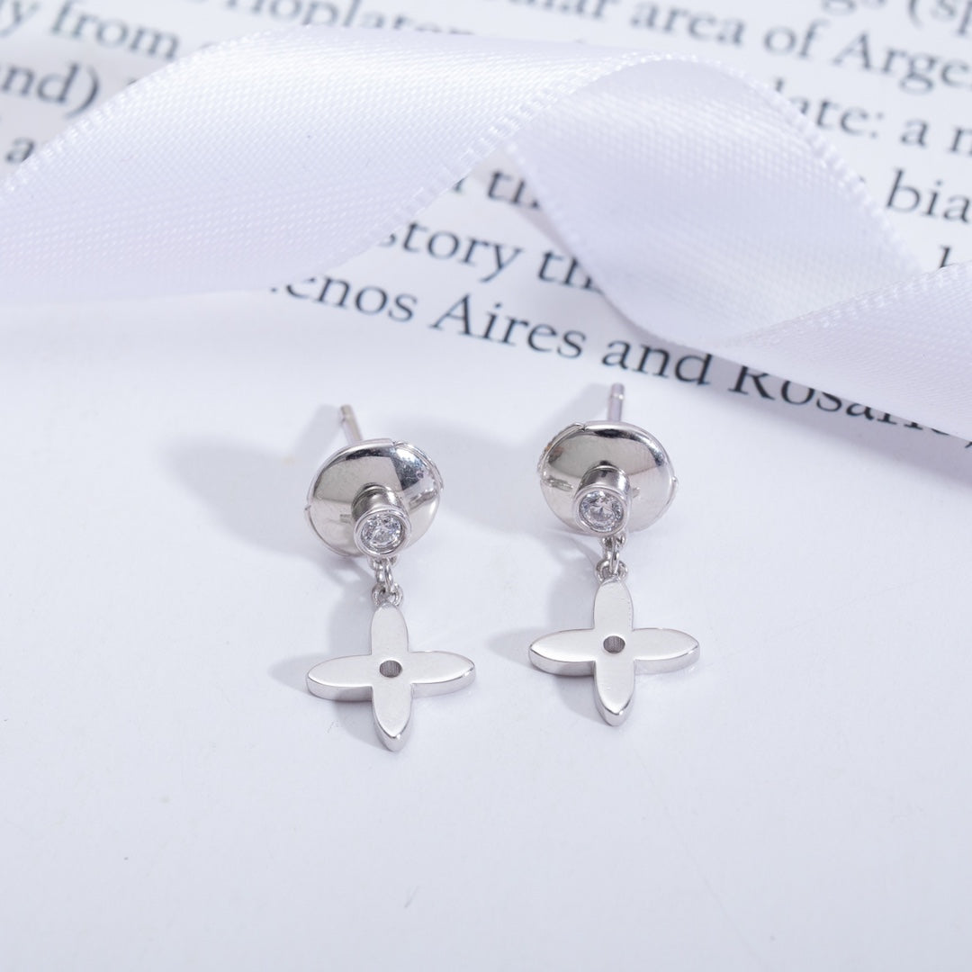 [Vellora-Opalyn]VIDYLLE SILVER DIAMOND MINI DROP EARRINGS