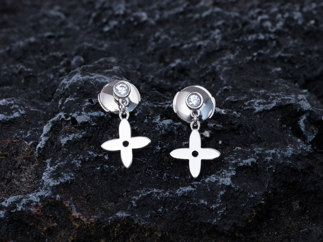 [Vellora-Opalyn]VIDYLLE SILVER DIAMOND MINI DROP EARRINGS