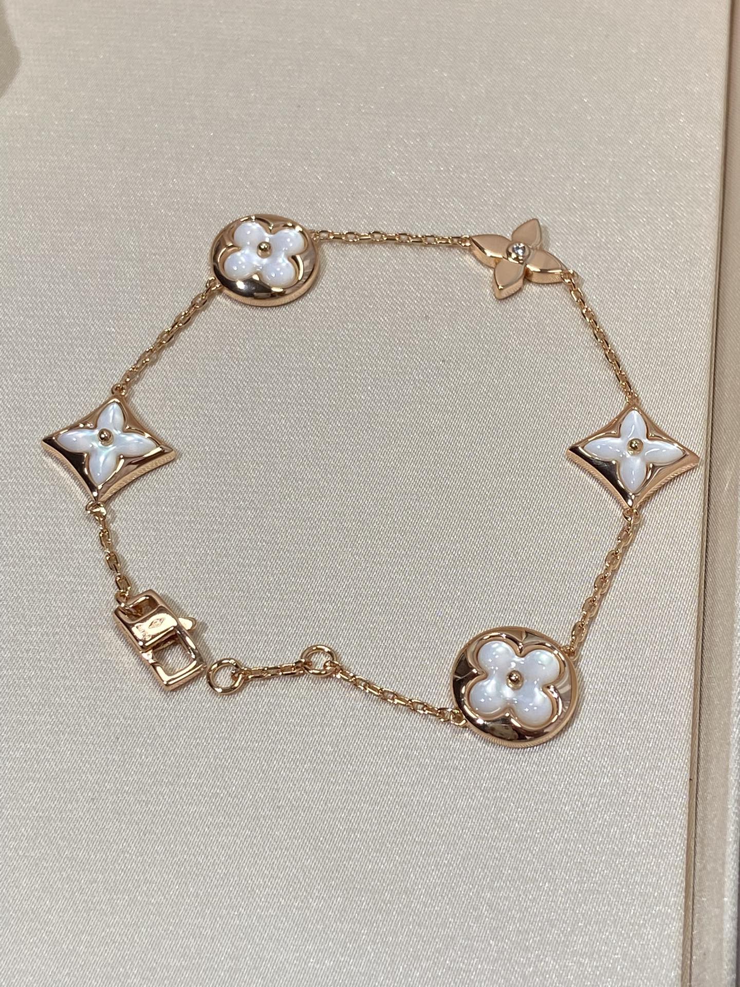 [Vellora-Opalyn]STAR AND SUN 5 MOTIF MOP PINK GOLD BRACELET