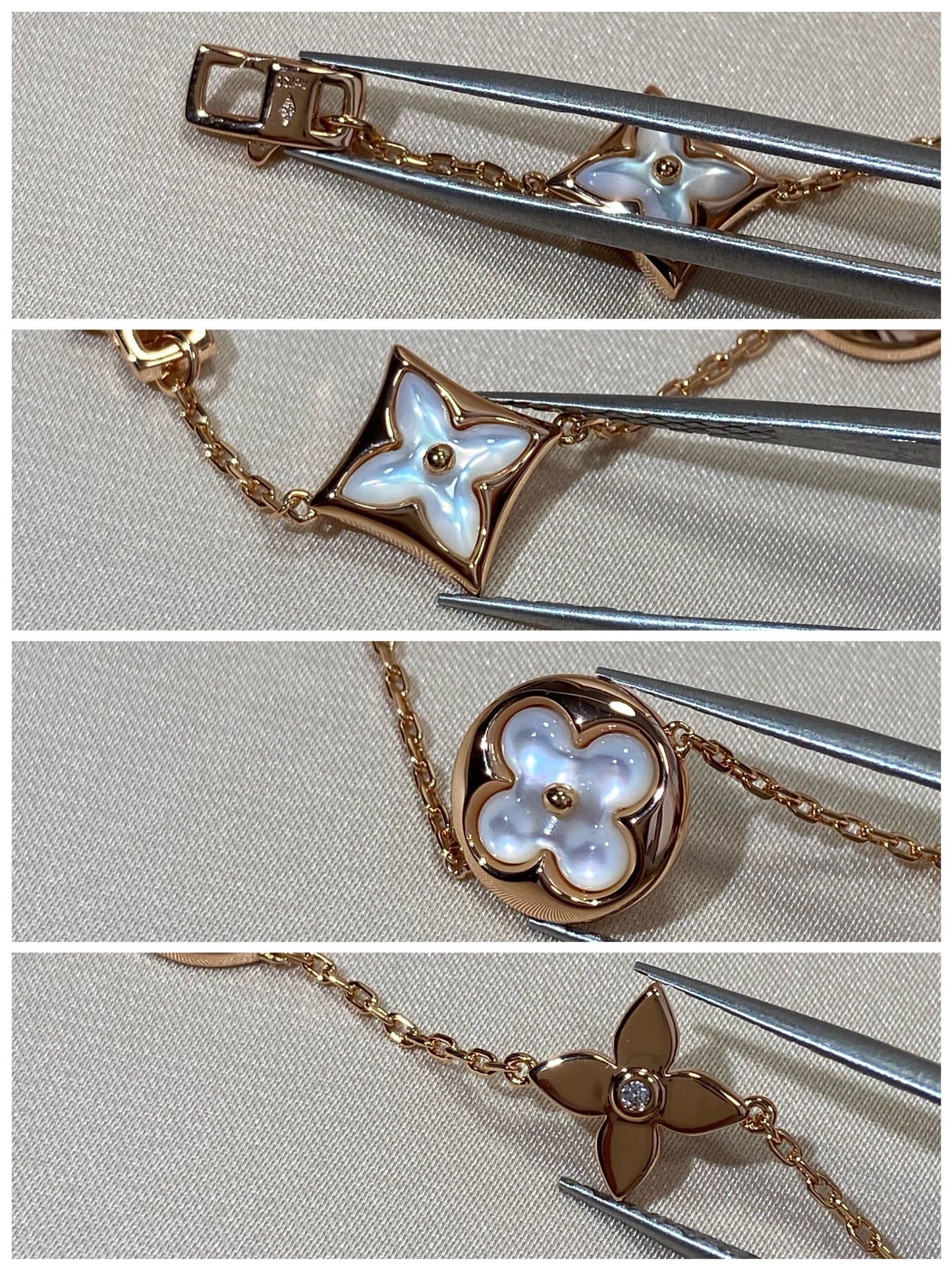 [Vellora-Opalyn]STAR AND SUN 5 MOTIF MOP PINK GOLD BRACELET
