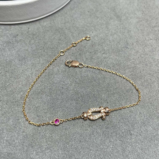 [Vellora-Opalyn]FORCE 10 DIAMOND CHAIN LINK PINK GOLD BRACELET