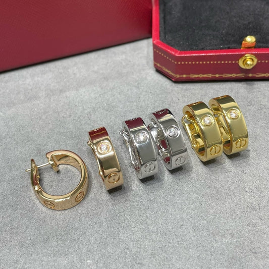 [Vellora-Opalyn]LOVE 5.5MM 1 DIAMOND EARRINGS
