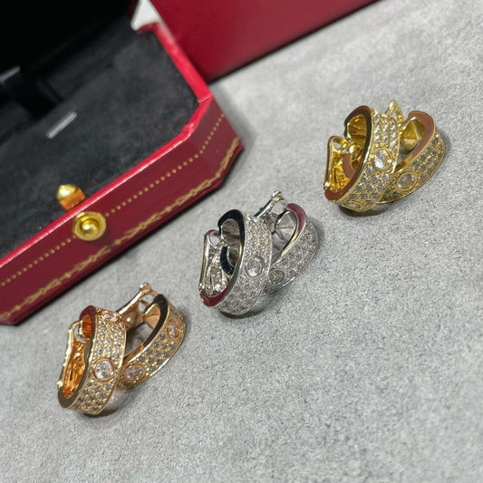 [Vellora-Opalyn]LOVE 5.5MM DIAMOND PAVED EARRINGS