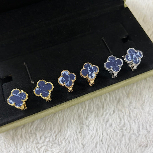 [Vellora-Opalyn]CLOVER PIETERSITE MEDIUM STUD EARRINGS