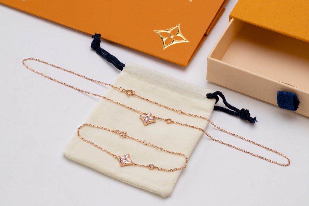 [Vellora-Opalyn]STAR PINK MOP 1 DIAMOND PINK GOLD NECKLACE