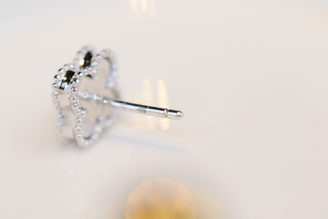 [Vellora-Opalyn]CLOVER MINI TURQUOISE SILVER STUD EARRINGS