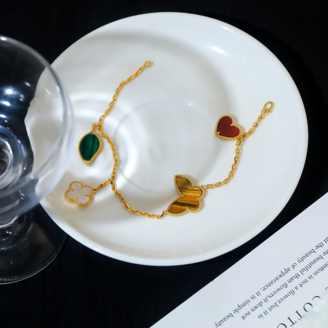 [Vellora-Opalyn]LUCKY SPRING 5 MOTIF GOLD BRACELET