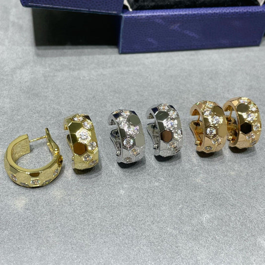 [Vellora-Opalyn]BEE LOVE DIAMOND HOOP EARRINGS