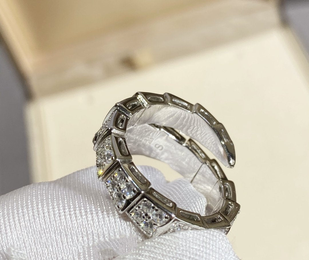 [Vellora-Opalyn]SERPENTI RING SILVER DIAMOND PAVED
