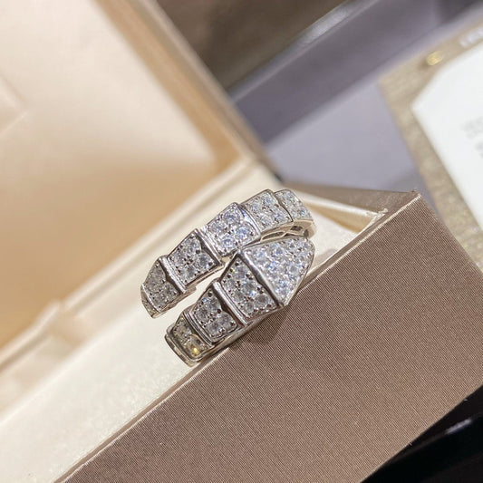 [Vellora-Opalyn]SERPENTI RING SILVER DIAMOND PAVED