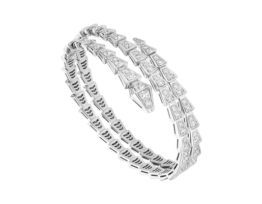 Vellora Opalyn SERPENTI BRACELET SILVER DIAMOND DOUBLE ROW