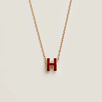 [Vellora-Opalyn]HM CLIC RED ENAMEL GOLD NECKLACE