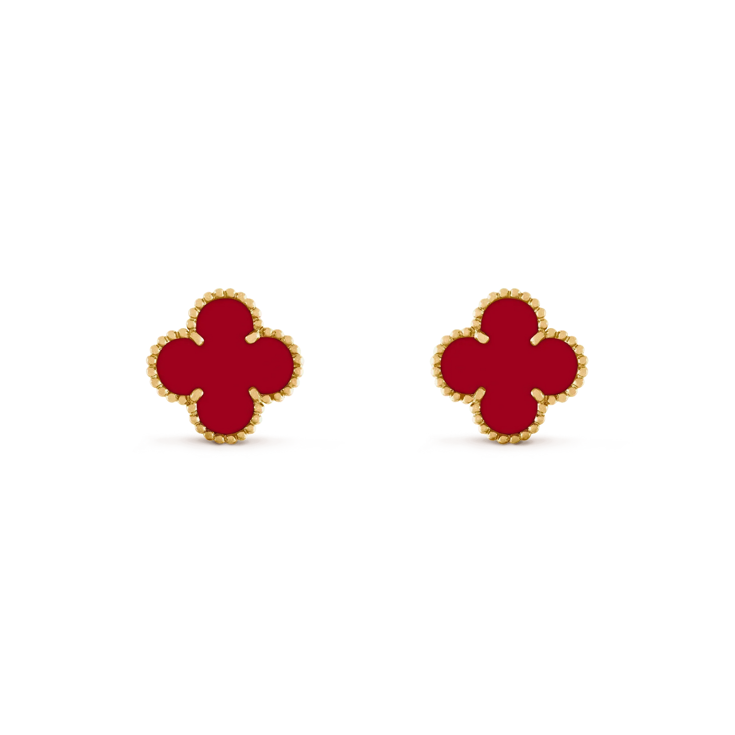 [Vellora-Opalyn]CLOVER MEDIUM 1 MOTIFS CARNELIAN  EARRINGS