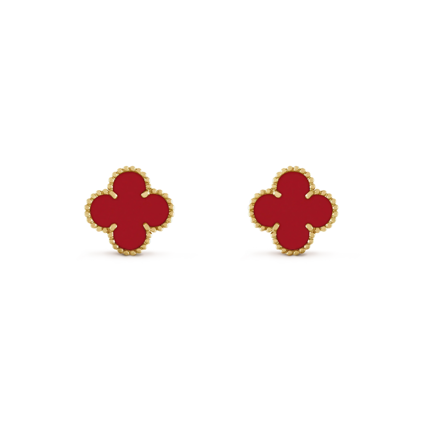 [Vellora-Opalyn]CLOVER MINI 9.5MM CARNELIAN EARRINGS