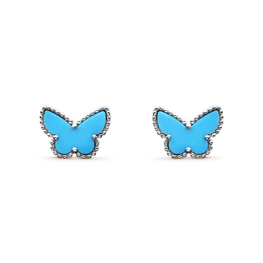 [Vellora-Opalyn]BUTTERFLY TURQUOISE EARRINGS SILVER