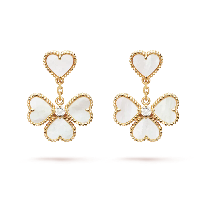 [Vellora-Opalyn]CLOVER SWEET WHITE MOP EARRINGS